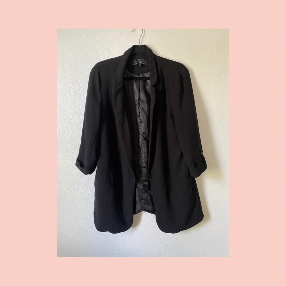 Black 3/4” sleeve blazer Large